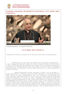 evangelii gaudium: un progetto pastorale. ser mons. rino fisichella