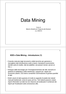 Principali Funzioni del Data Mining