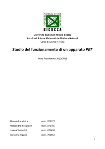 Studio del funzionamento di un apparato PET