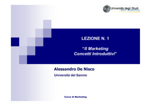 LEZIONE N. 1 “Il Marketing Concetti Introduttivi”