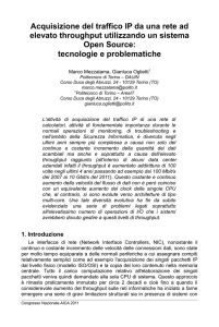 Acquisizione del traffico IP da una rete ad elevato throughput