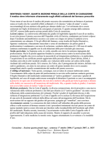 sentenza 1025/07, quarta sezione penale della corte di cassazione