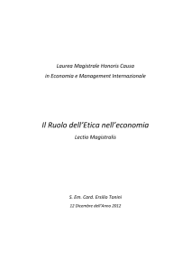 Il Ruolo dell`Etica nell`economia