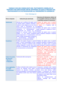 farmaci con uso consolidato nel trattamento correlato ai trapianti per