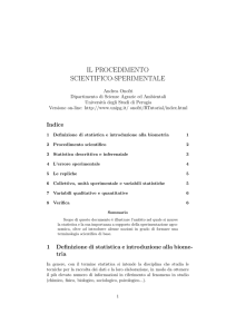 IL PROCEDIMENTO SCIENTIFICO