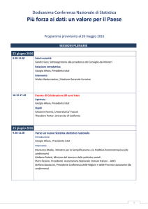 Programma Dodicesima Conferenza nazionale di statistica