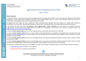 Scarica gli aggiornamenti ICD-10 fino al 2009 tradotti in italiano
