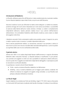 Introduzione all`Idealismo Il periodo storico La Vita di Hegel