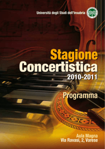 Stagione Concertistica di Ateneo - Programma completo A.A. 2010