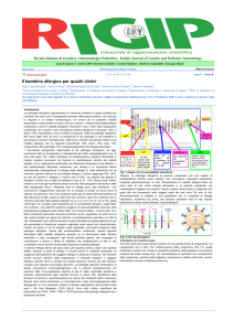 Il bambino allergico per quadri clinici