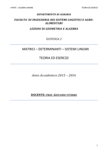 dispensa 2 - matrici determinante sistemi lineari