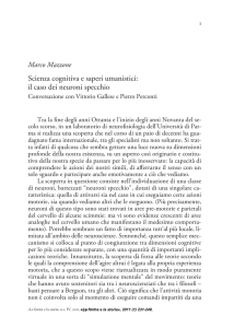 Scienza cognitiva e saperi umanistici: il caso dei neuroni