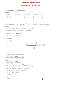 Esercizi per la prova scritta Disequazioni + Geometria 1