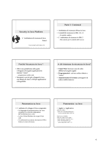 Security in Java Platform Parte I: Contenuti Perchè