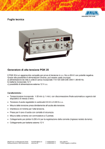 Foglio tecnica Generatore di alta tensione PGK 25