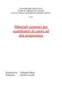 Materiali ceramici per scambiatori di calore ad alta temperatura