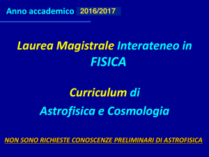 Slides presentazione del curriculum in Astrofisica