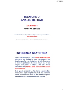 TECNICHE DI ANALISI DEI DATI INFERENZA STATISTICA