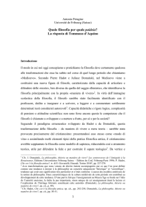 Quale filosofia per quale paideia? La risposta di Tommaso d`Aquino