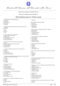 Microbiologia e Virologia - Scuole di Specializzazione in Medicina