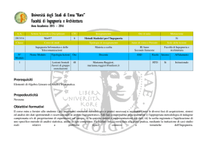 Metodi Statistici per L\`Ingegneria (materia a scelta)