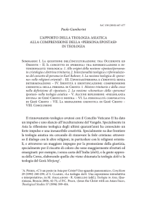 Paolo Gamberini L`APPORTO DELLA TEOLOGIA ASIATICA