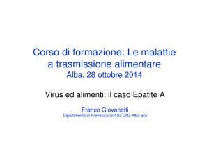 Dr. F. Giovanetti - Virus ed alimenti - il caso Epatite A