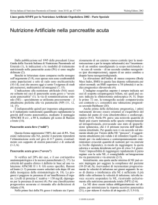 Nutrizione Artificiale nella pancreatite acuta