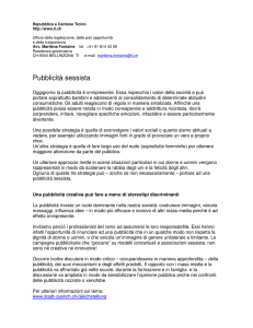 Pubblicità sessista - Repubblica e Cantone Ticino
