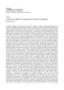 Convegno IL DIRITTO ALLA FILOSOFIA Quale filosofia