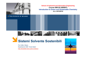 Sistemi Solvente Sostenibili - ISCaMaP
