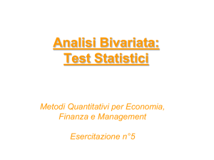 Analisi Bivariata: Test Statistici