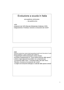 Evoluzione a scuola in Italia