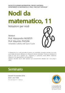 Nodi da matematico, 11 - Università Cattolica del Sacro Cuore