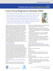 Cos`è il Virus Respiratorio Sinciziale (VRS)?