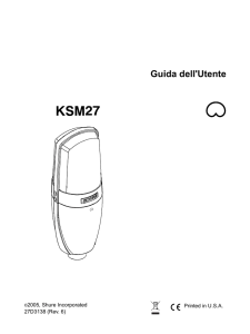 Shure KSM27 Microphone User Guide Italian