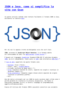 JSON e Java, come si semplifica la vita con Gson