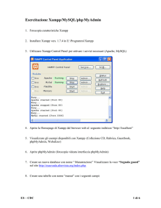 Esercitazione Xampp/MySQL/php MyAdmin - Portale Memolinux