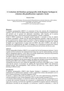 L`evoluzione del Database geotopografico della Regione Sardegna