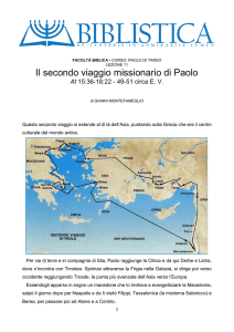 Il secondo viaggio missionario di Paolo