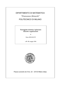 DIPARTIMENTO DI MATEMATICA “Francesco Brioschi