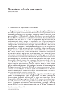 Neuroscienze e pedagogia: quale rapporto?