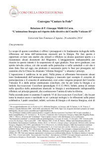 L`animazione liturgica nel rispetto delle direttive del Concilio