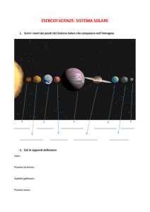 ESERCIZI SCIENZE: SISTEMA SOLARE