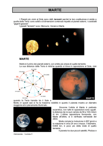 Astronomia – Lezione 4 I Pianeti più vicini al Sole sono detti terrestri