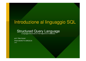 Introduzione al linguaggio SQL - Home page sito web prof. Cleto