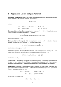 applicazioni lineari tra spazi vettoriali