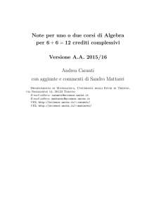 Note per uno do due corsi di Algebra