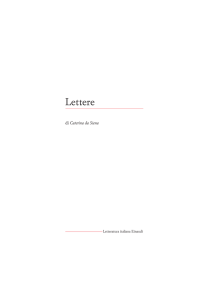 Lettere - Biblioteca della Letteratura Italiana