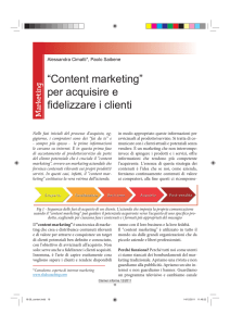 “Content marketing” per acquisire e fidelizzare i clienti